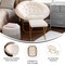 Emma and Oliver Ersa Oversize Folding Saucer Moon Chair and Ottoman for Dorm and Bedroom with Steel Frames